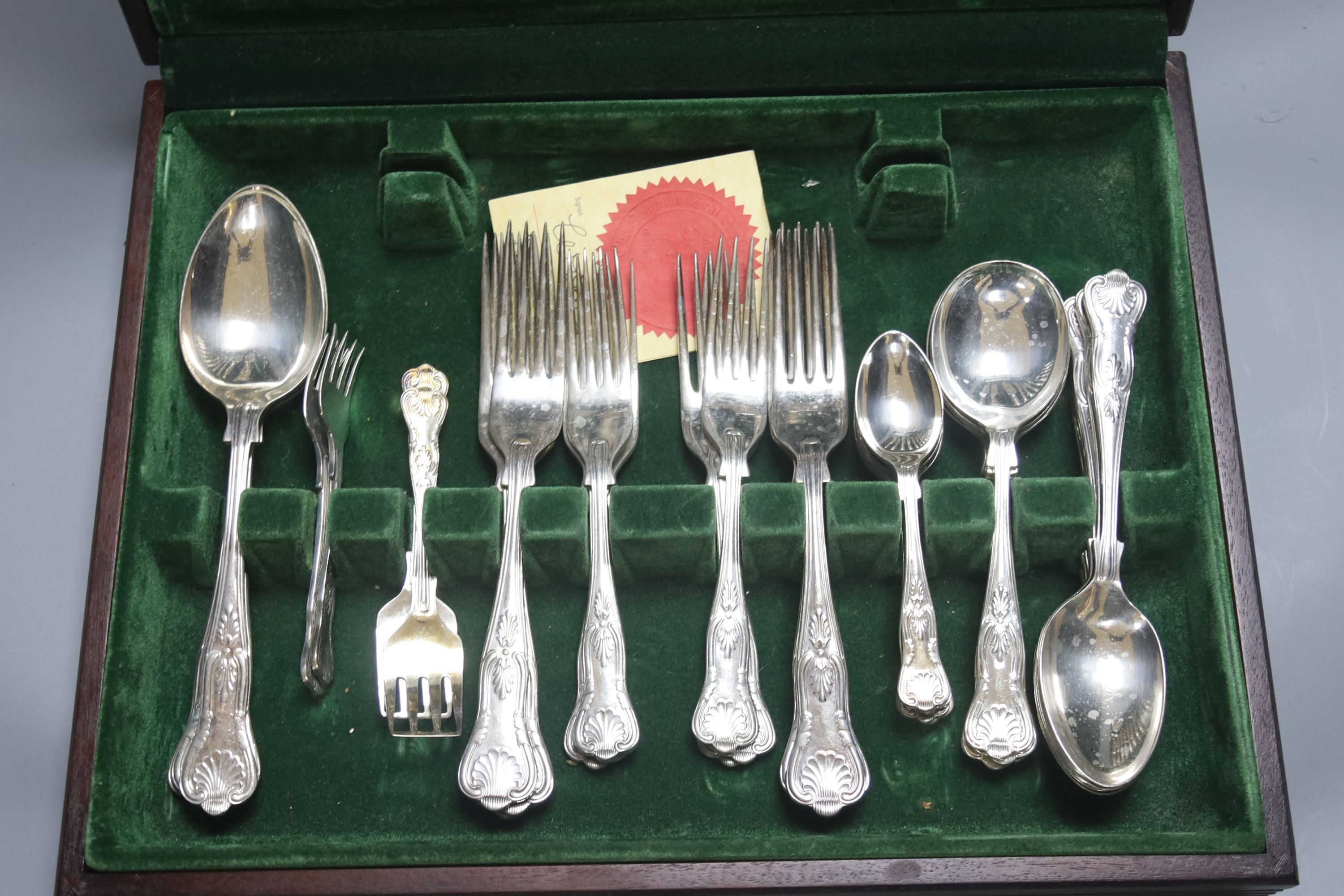 A canteen of silver plated cutlery for six by George Butler of Sheffield.